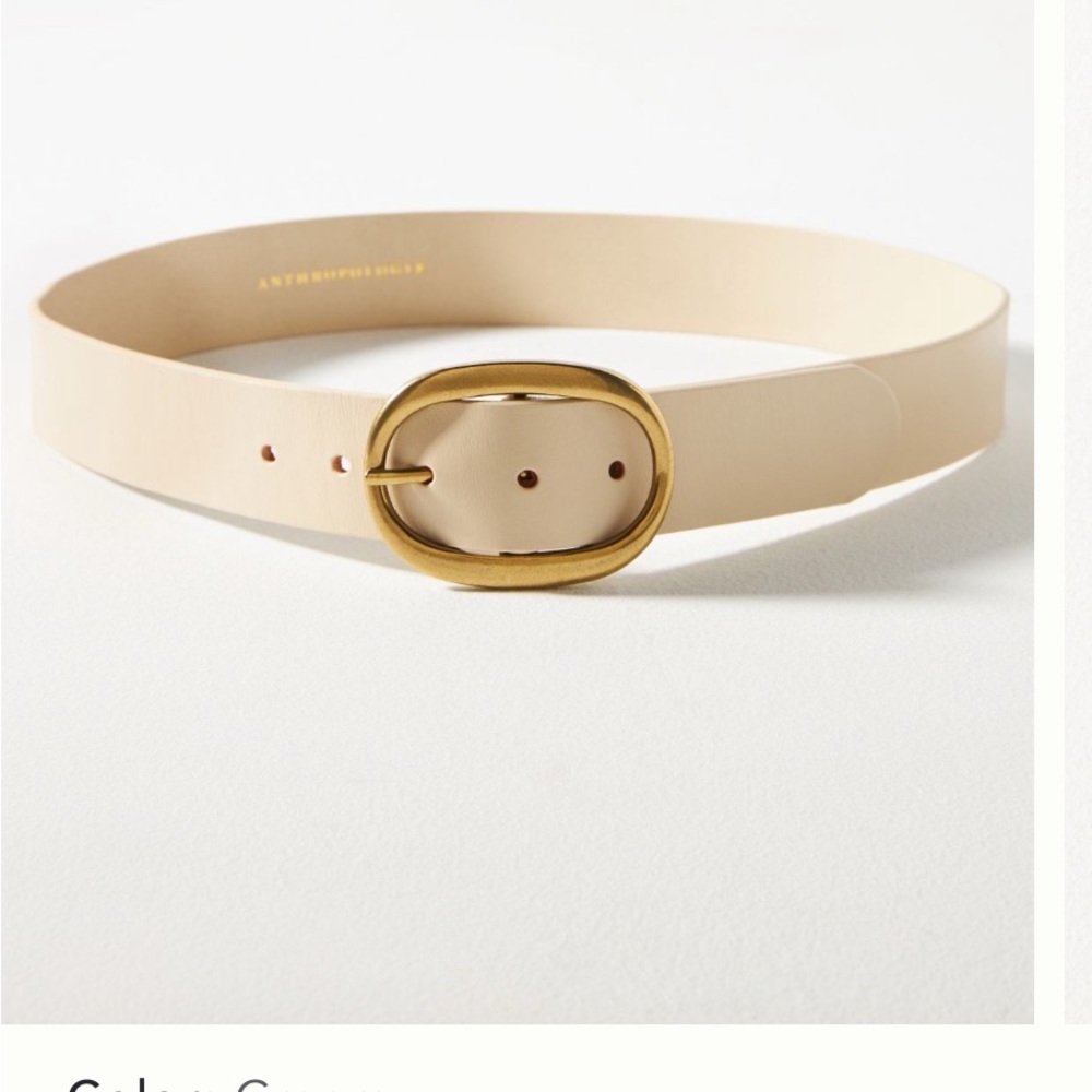 Anthropologie Cream and Gold Belt